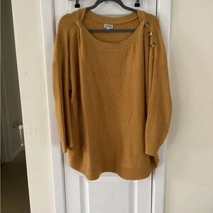 Avenue Yellow Crew Neck Sweater